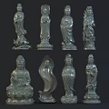 Detailed Bronze Sculptures Carvings Art Collection Various Standing Seated Postures