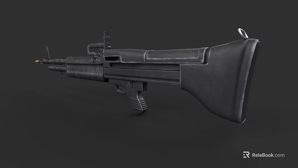 Modern Black Tactical Rifle With Scope Barrel Stock And Magazine Features 3d model 