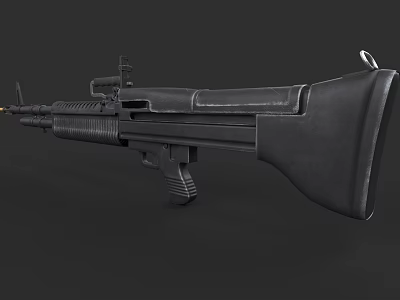 Modern Black Tactical Rifle With Scope Barrel Stock And Magazine Features 3d model