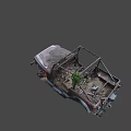 Rusted Jeep Wrangler Abandoned Vehicle With Overgrown Vines And Damaged Body