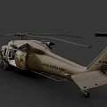 Brown Military Helicopter With Open Door Rotors Windows And Detailed Exterior