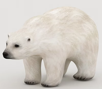 Realistic Polar Bear 3D Model With White Fur And Lifelike Features 3d model