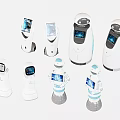 Various Smart Robots with Diverse Screens and Unique Designs in Multiple Forms 3d model