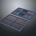 Household Metal Grid Mats With Red Black Warning Stripes For Safety Use