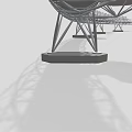 Modern Bridge Structure Design With Curved Metallic Framework And Support Structures 3d model