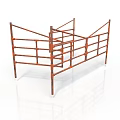 Brown Metal Fence Structure With Horizontal And Vertical Bars For Farm Enclosure