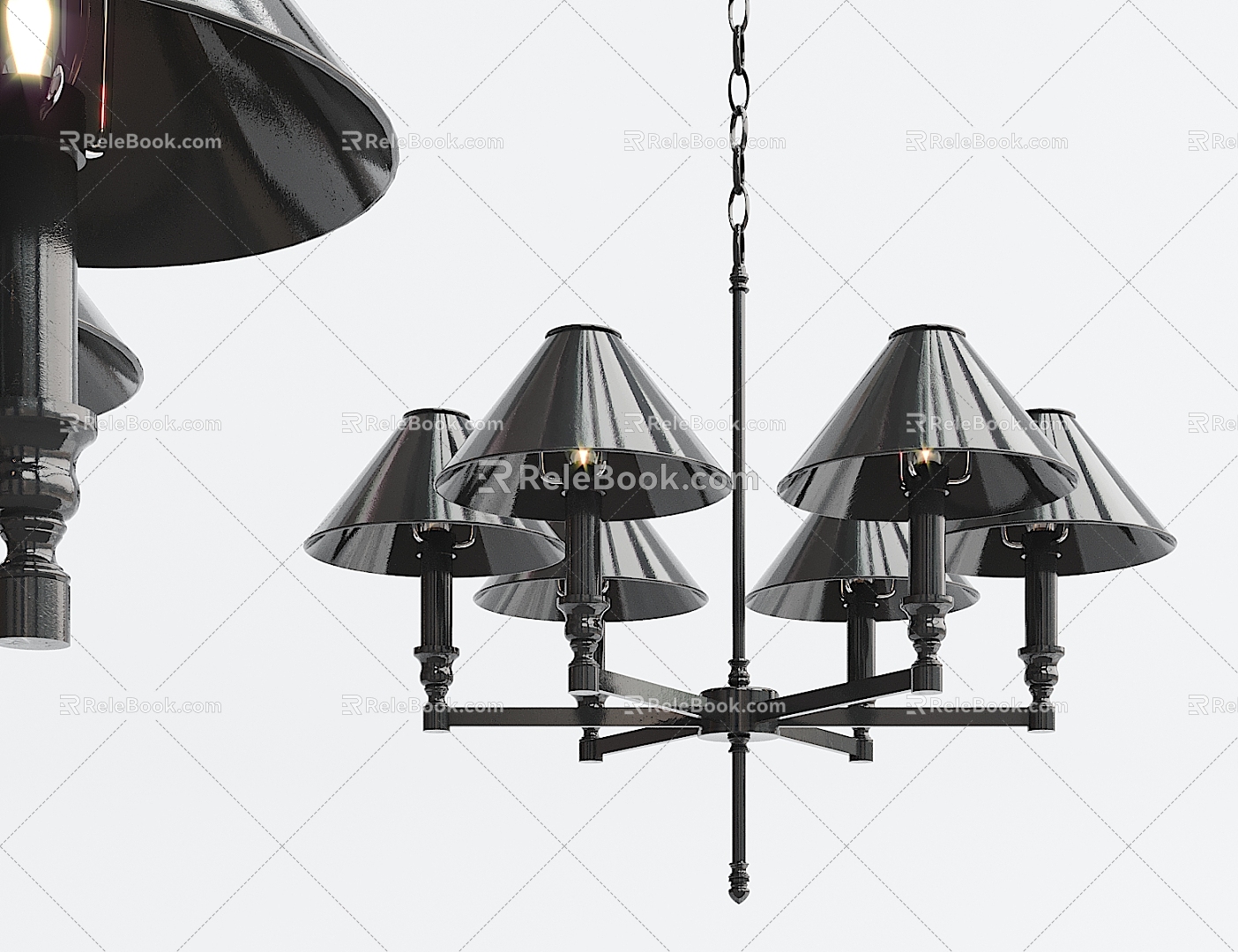 Modern chandelier black paint chandelier 3d model