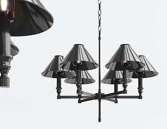 Modern chandelier black paint chandelier 3d model