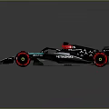 Blue and Black Formula 1 Racing Car With RITZONA Logo Red Wheels and Aerodynamic Design