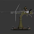 Tactical Military Weapon With Multiple Barrels Metal Base And Mounted Stand
