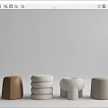 Modern Sofa Stool Low Stool 3d model