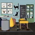 Nordic Children's Tables and Chairs 3d model