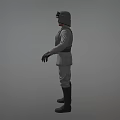 Game And Movie Character Wearing Light Gray Military Tactical Uniform With Helmet Armor And Boots