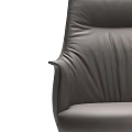 Gray Leather Office Chair with High Back Padded Armrests Swivel Base and Modern Design