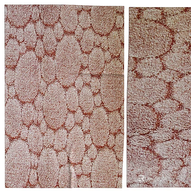 Plush Square Carpet with Light Brown and Red Irregular Floral Patterns for Interior Decoration 3d model
