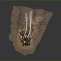 Rugged Desert Terrain With Military Vehicle Firing Missiles Kicking Up Dust Clouds