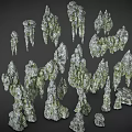 Natural Rock Formations In Various Shapes With Stalactites Stalagmites And Stone Structures