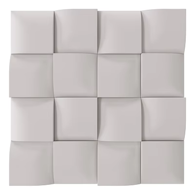 Modern Decorative Wall Panel With Square 3D Design And Light Color 3d model