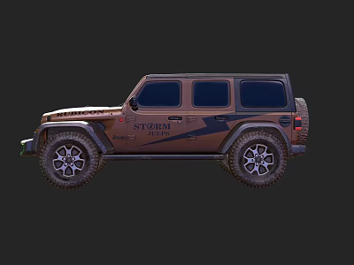 Brown Storm Four Door Off Road SUV With Rugged Tires And Adventure Design 3d model