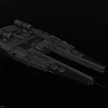 Detailed Black Spaceship Model with Futuristic Aerospace Design and Science Fiction Elements