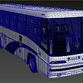 White and Blue Police Bus Exterior View With Official Logos Parked In Urban Area