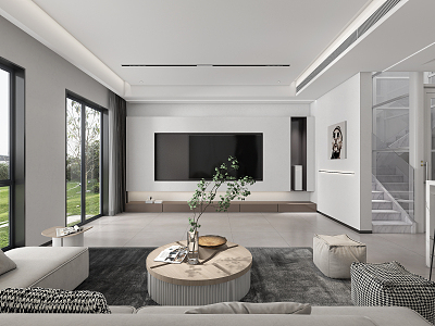 modern guest dining room villa living room model