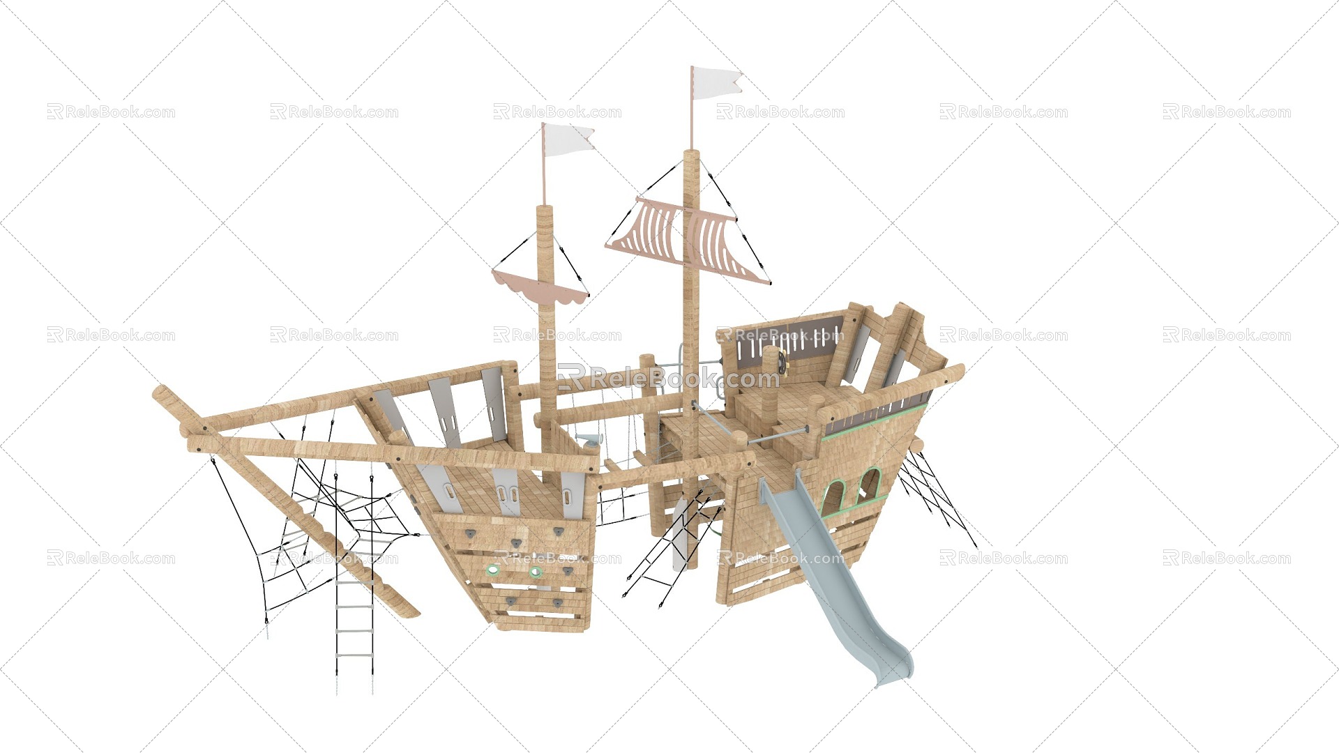 Wooden Pirate Slide 3d model