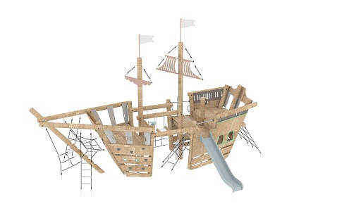 Wooden Pirate Slide 3d model