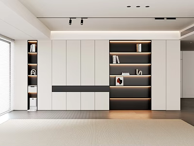 Modern Living Room Sofa Background Decorative Cabinet 3d model