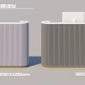 Modern Universal Reception Desk Interior With Vertical Stripe Design And Different Sizes