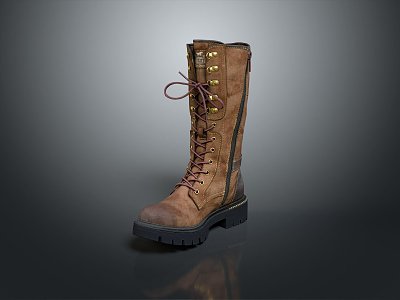 Modern Men's Boots Long Boots Women's Boots Old Boots 3d model