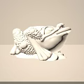 White 3D Printed Frog Sculpture With Detailed Textured Body And Limbs