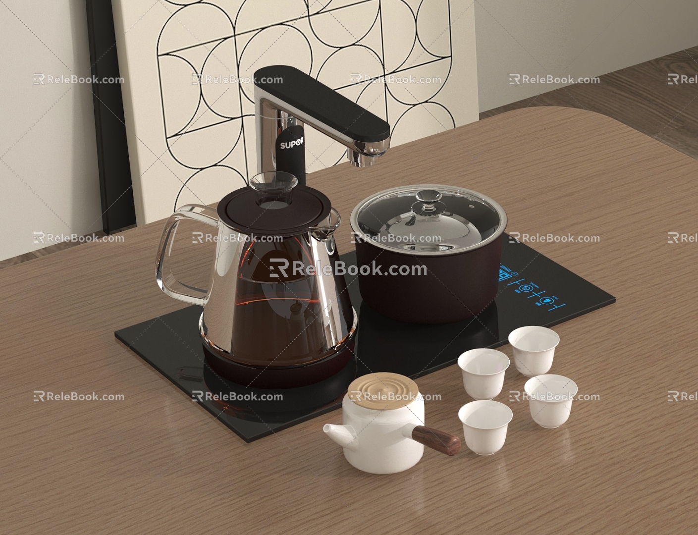 Modern Electric Kettle Water Cup Electric Kettle 3d model