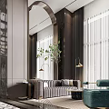 Modern reception area Sales department Negotiation area 3d model