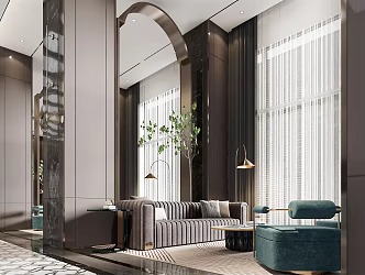 Modern reception area Sales department Negotiation area 3d model