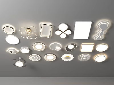 Lamp combination ceiling lamp living room headlight bedroom simple lamp special-shaped ceiling lamp 3d model