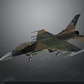 Aerospace Fighter Jet Model With Camouflage Paint XM Marking On Smooth Surface