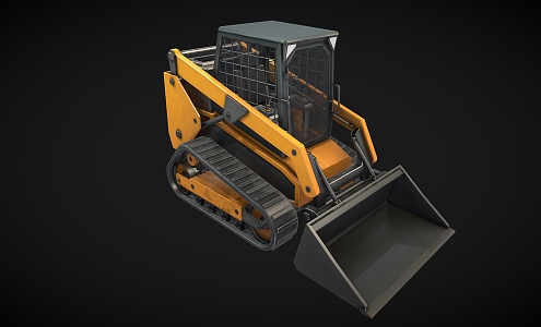 loader forklift excavator industrial equipment crane cartoon loader cartoon excavator 3d model