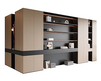Italian Modern Decorative Cabinet Study Bookcase Living Room Decorative Cabinet Open Bookcase Office Bookcase Customized Bookcase Multifunctional Decorative Cabinet Corner Bookcase Books 3d model