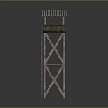 Wooden Observation Tower with Ladder and Elevated Platform and Sloped Roof