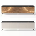 Modern Wooden Dresser With Starburst Pattern And Black Marble Top Design