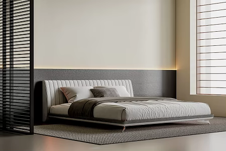 Modern Double Bed 3d model
