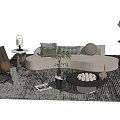 Modern Sofa Coffee Table Combination Sofa Coffee Table 3d model