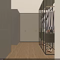 Modern Walk in Closet Design With Glass Door Cabinets Hanging Clothes And Shoes