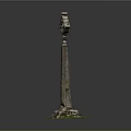 Intricate Stone Sculpture Carving With Ornate Top Design And Green Base