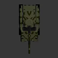Camouflage Armored Tank 3D Model With Military Cannon And Six Wheels