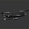 Black Drone With Four Propellers Vintage Metal Body And Unique Design Appearance