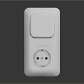 Modern White Computer Power Socket With Universal Design And Home Office Use 3d model