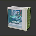 White PC Case With Transparent Side Panel And Blue LED Lighting