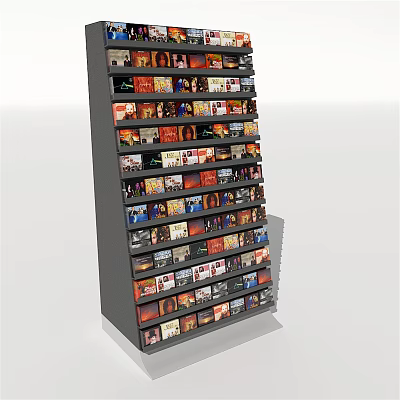 Modern Shelf Supermarket Shelf Newspapers and Books 3d model